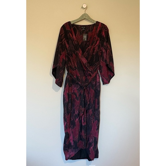 NWT City Chic Garnet Slither Surplice Wrap Dress - Picture 2 of 6